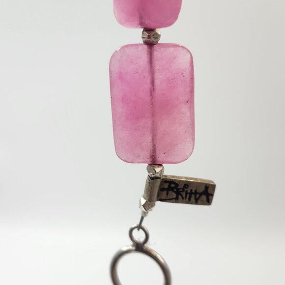 Stunning Rose Quartz Style Polished Faceted Pink Stone Bracelet - Picture 7 of 11